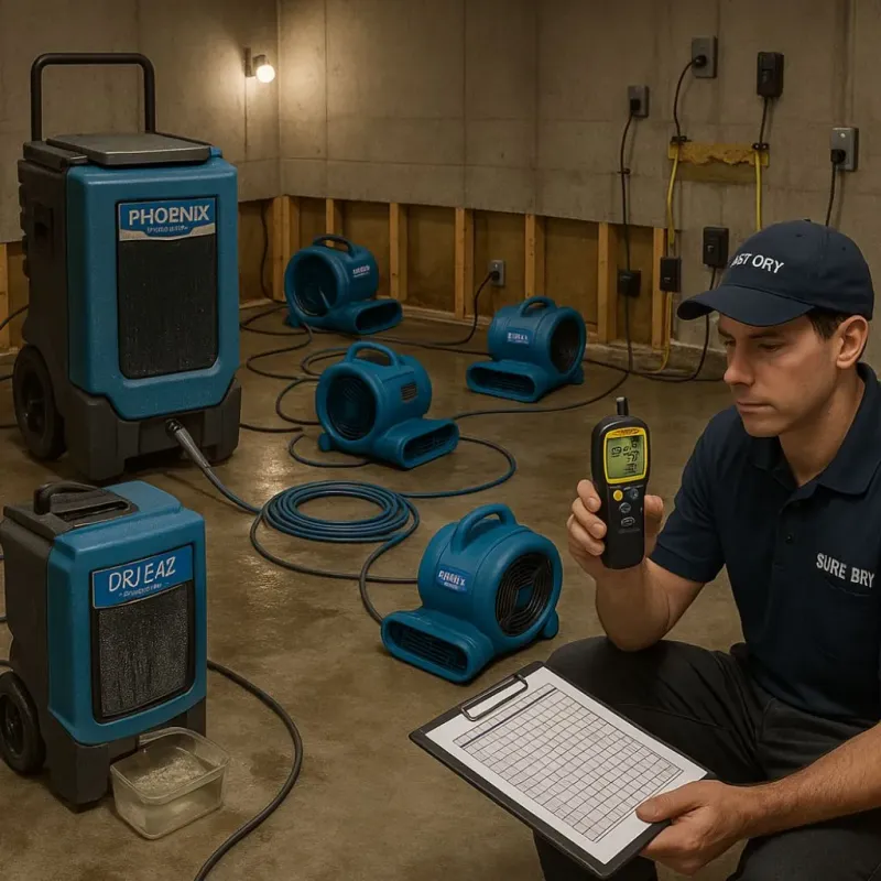 Structural Drying and Dehumidification process in Holly Hills, CO